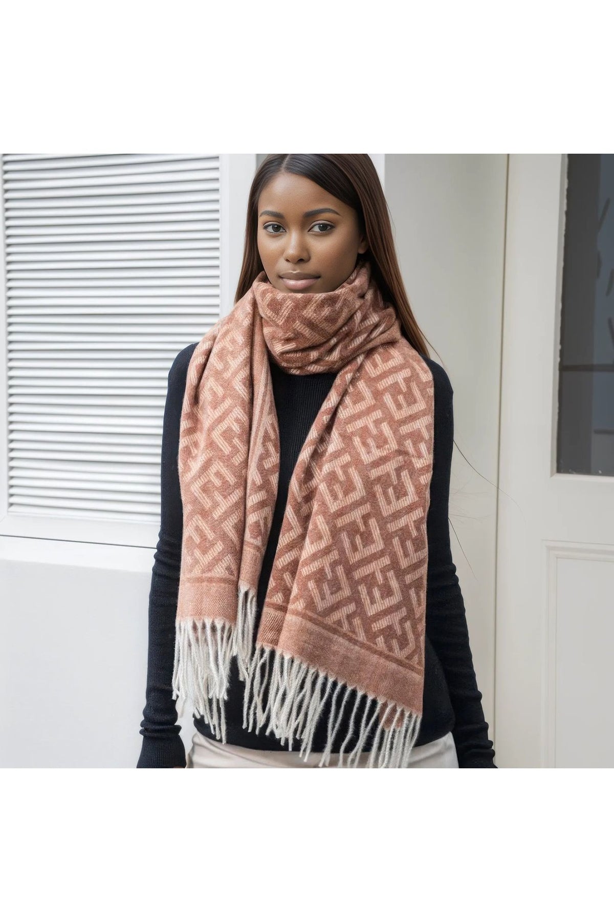 Maze Blanket Tassel Scarf