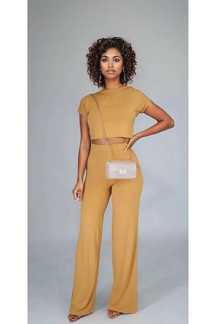 2PC Jersey Bell Pant Set