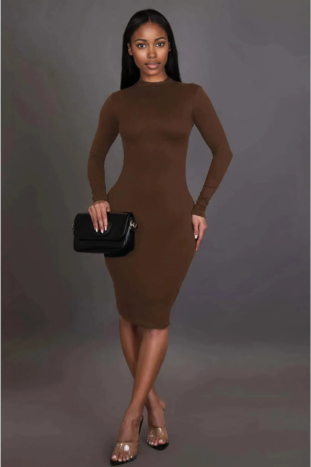 Downtown Brown Bodycon Dress