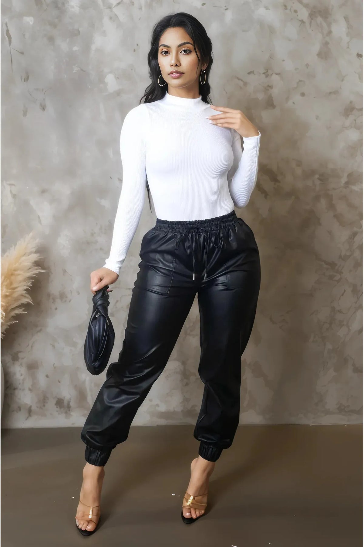 Black Drawstring Jogger Pants