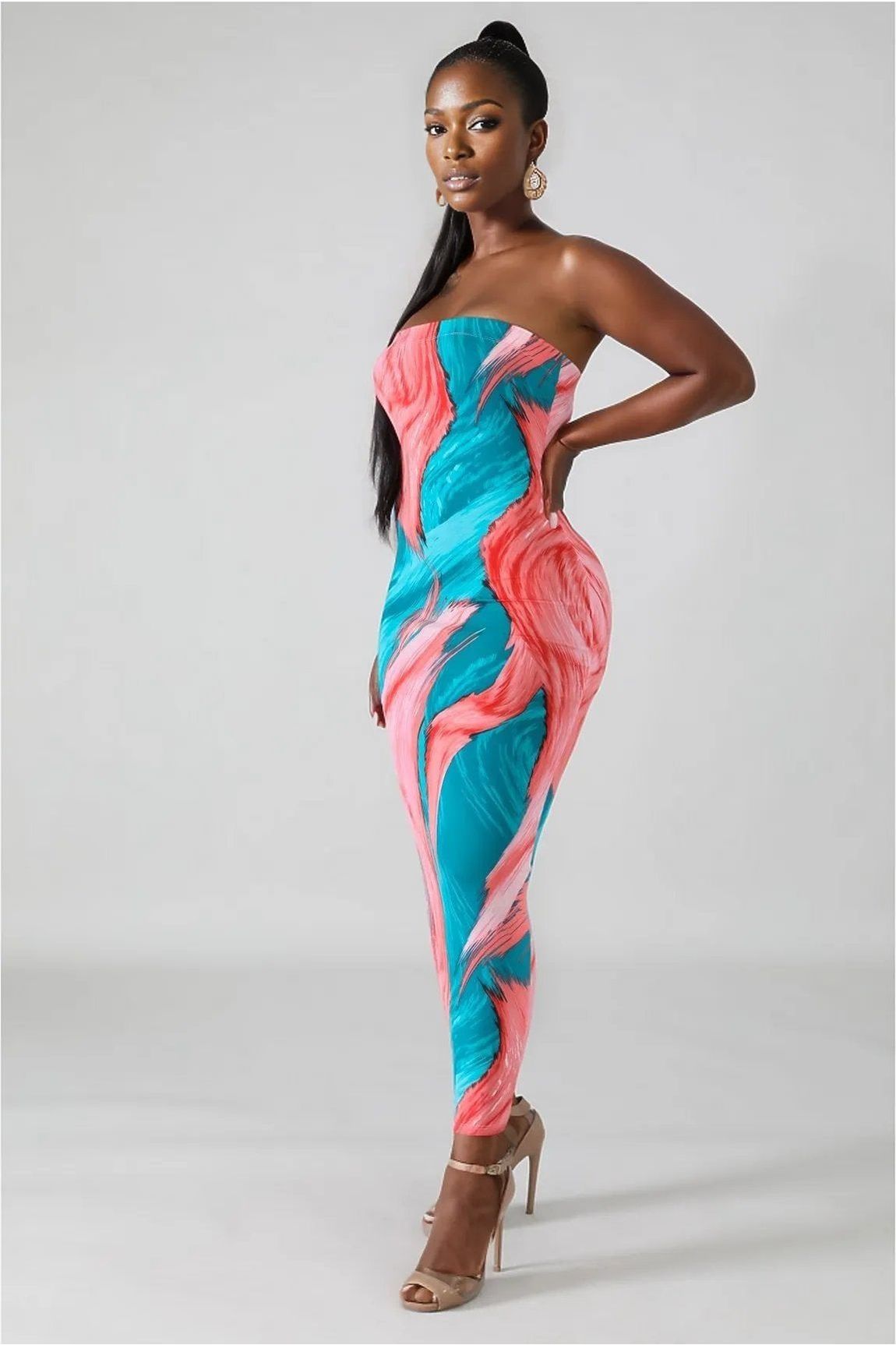 Color Strokes Tube Body-Con Dress