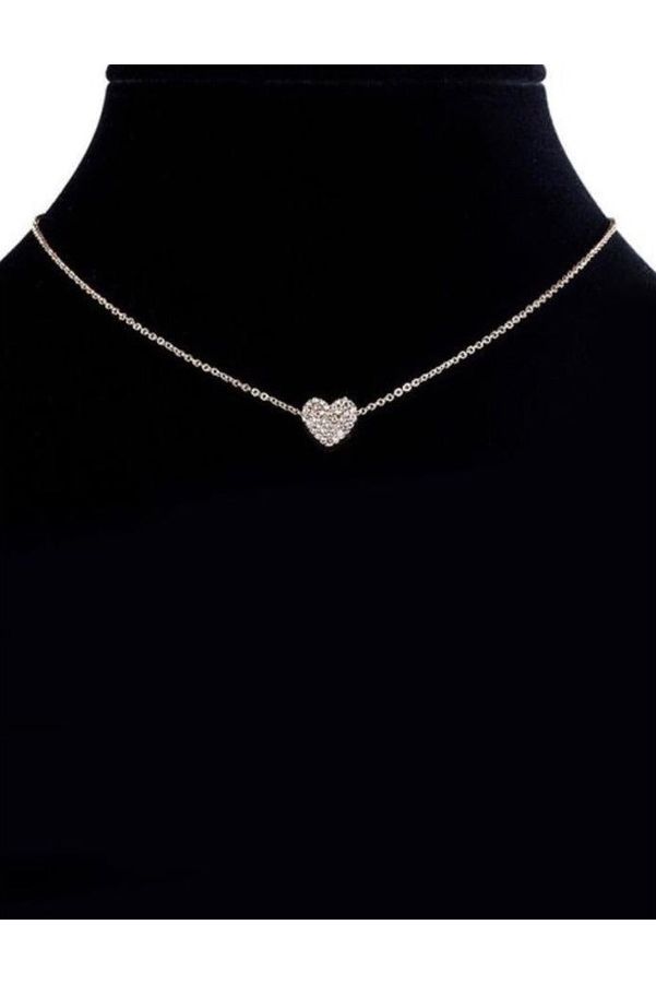 Small Pave Heart Pendant Necklace