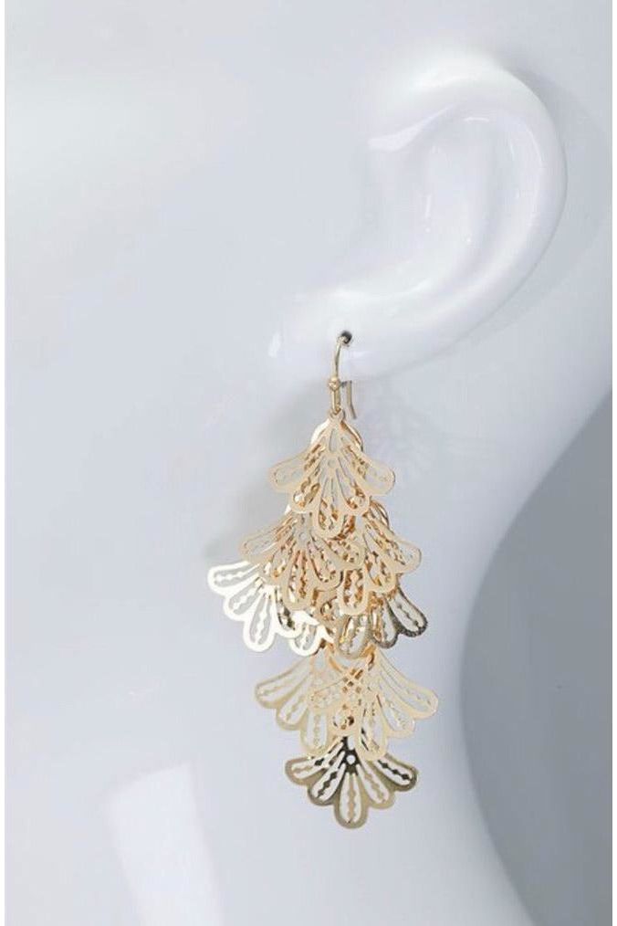 Cascading Filigree Flower Hook Earrings