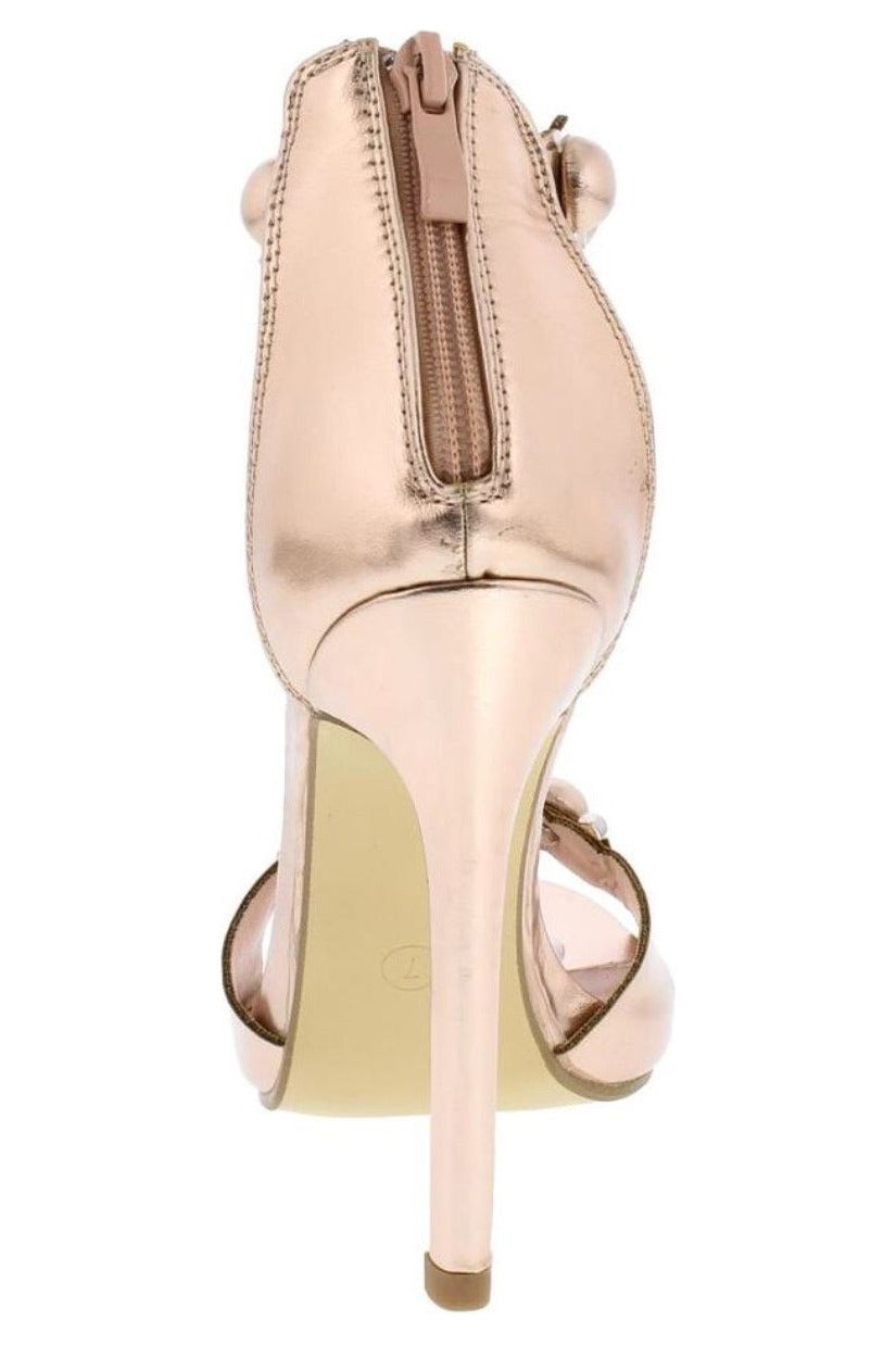 Kim Rose Gold Patent Leather Stiletto Shoes