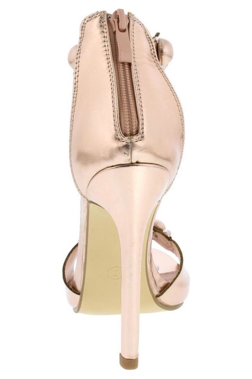 Kim Rose Gold Patent Leather Stiletto Shoes