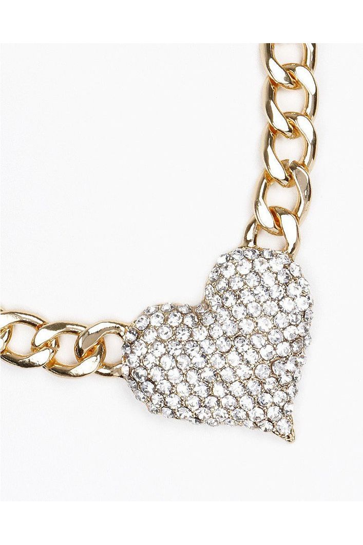 Pave Crystal Heart Necklace