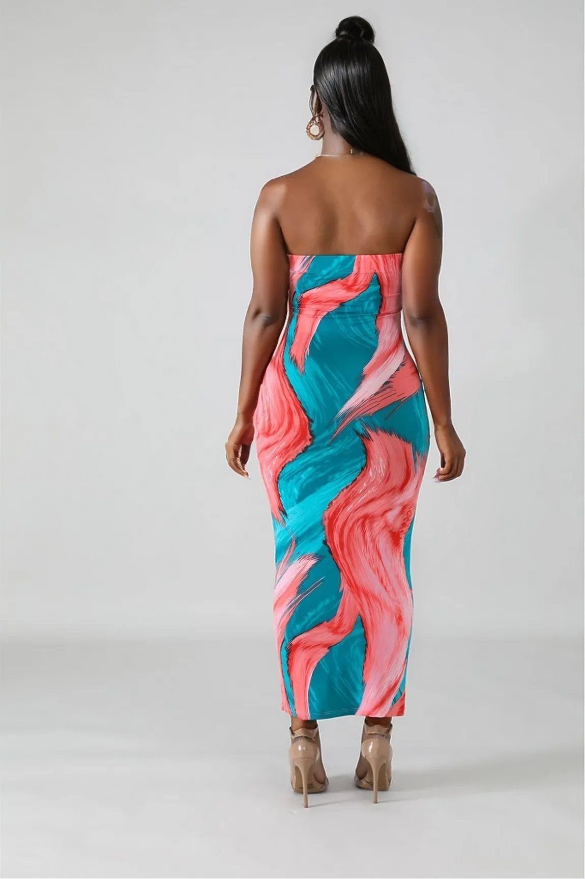 Color Strokes Tube Body-Con Dress