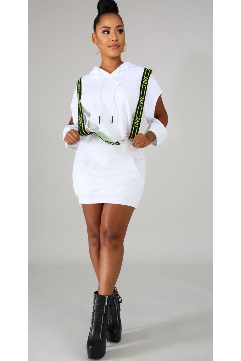 Love Strap Hoodie Dress