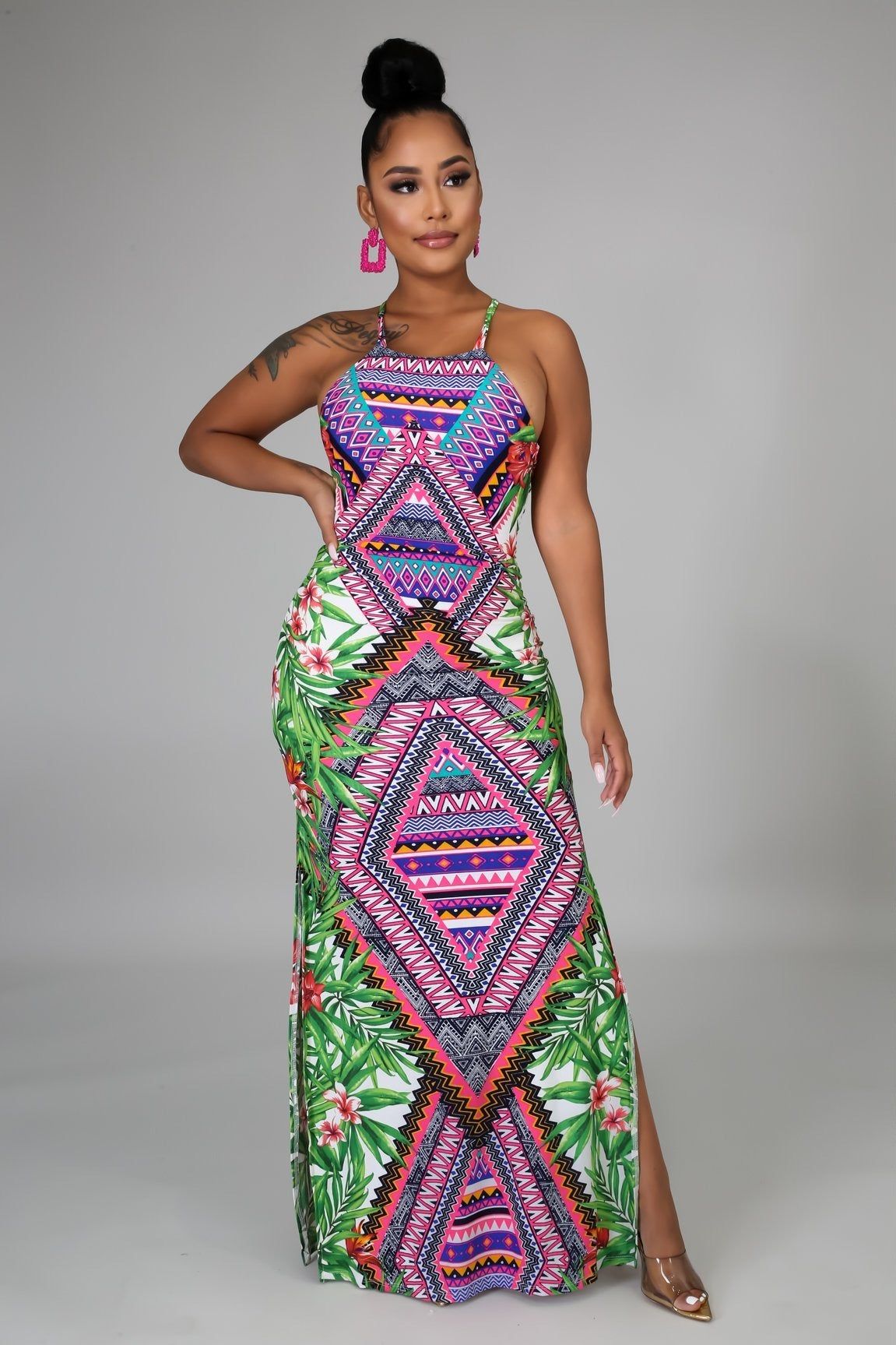 Tropical Aztec Dress
