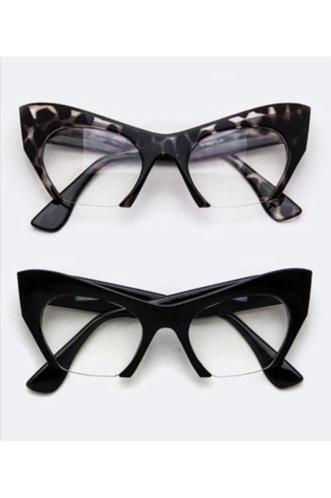 Clear Lens Cat Eye Razor Glasses