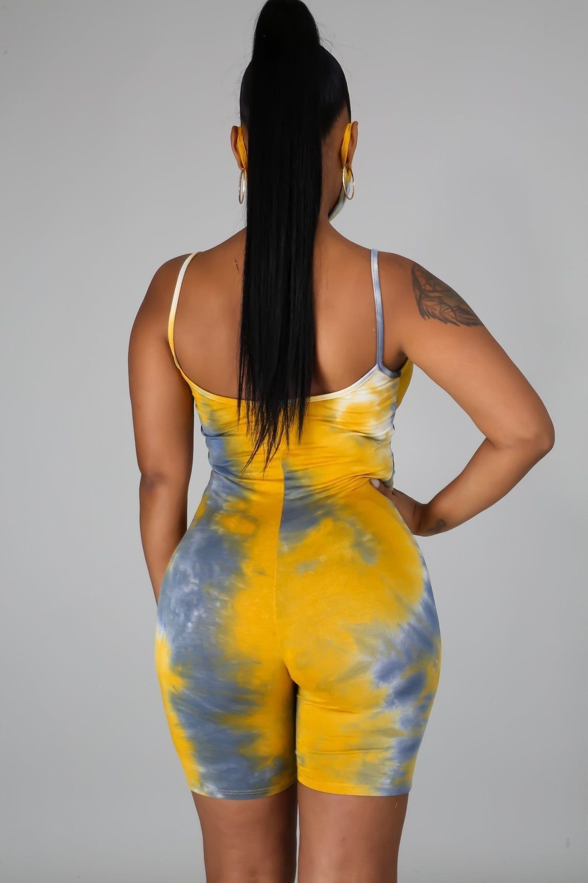 Tie Dye Spaghetti Strap Romper