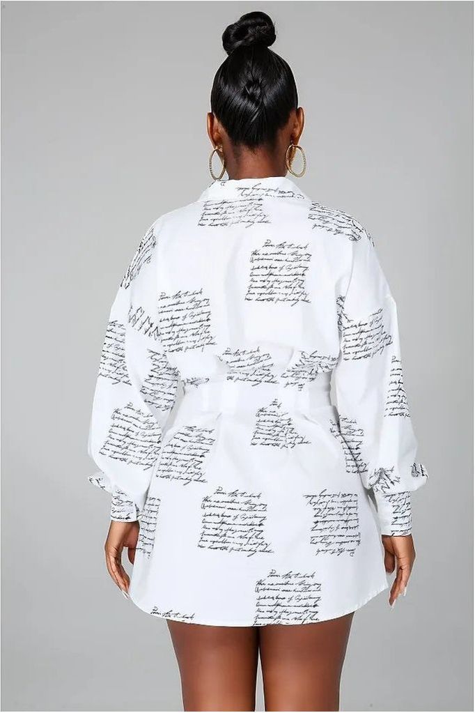 Cursive Pleat Dress