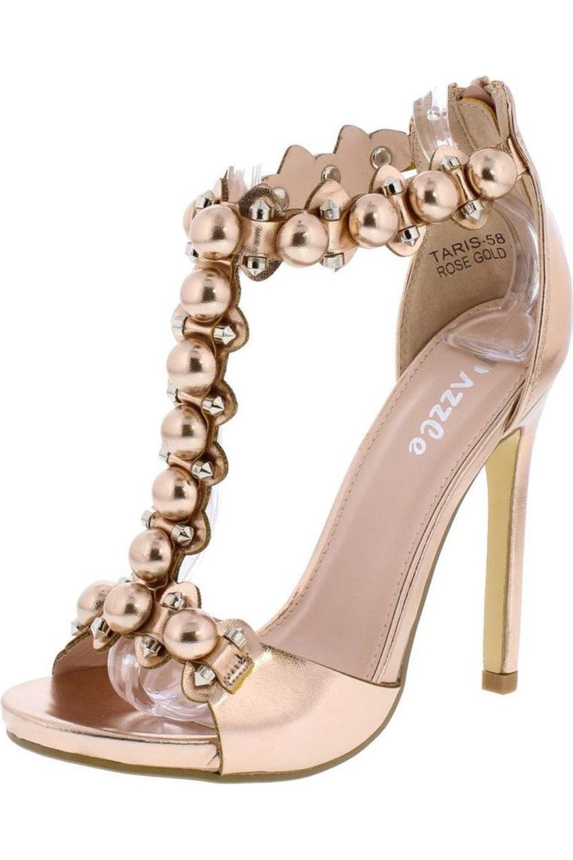 Kim Rose Gold Patent Leather Stiletto Shoes