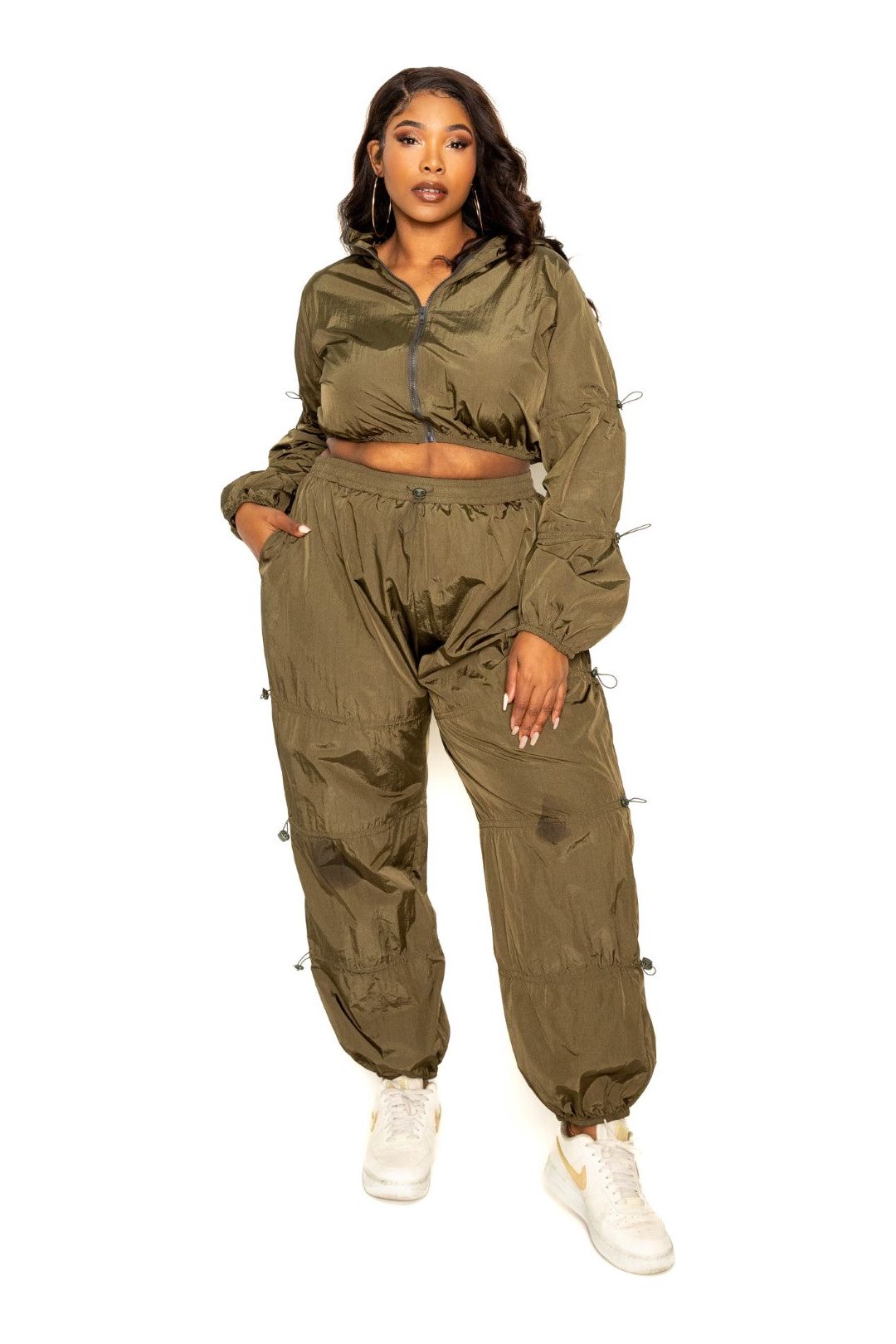Active Zip Up Set With Cord Lock Detail