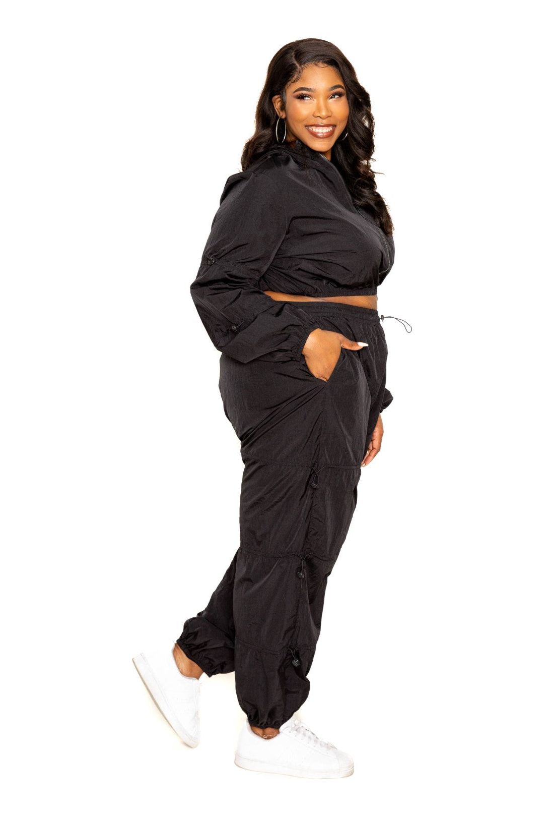 Active Zip Up Set With Cord Lock Detail