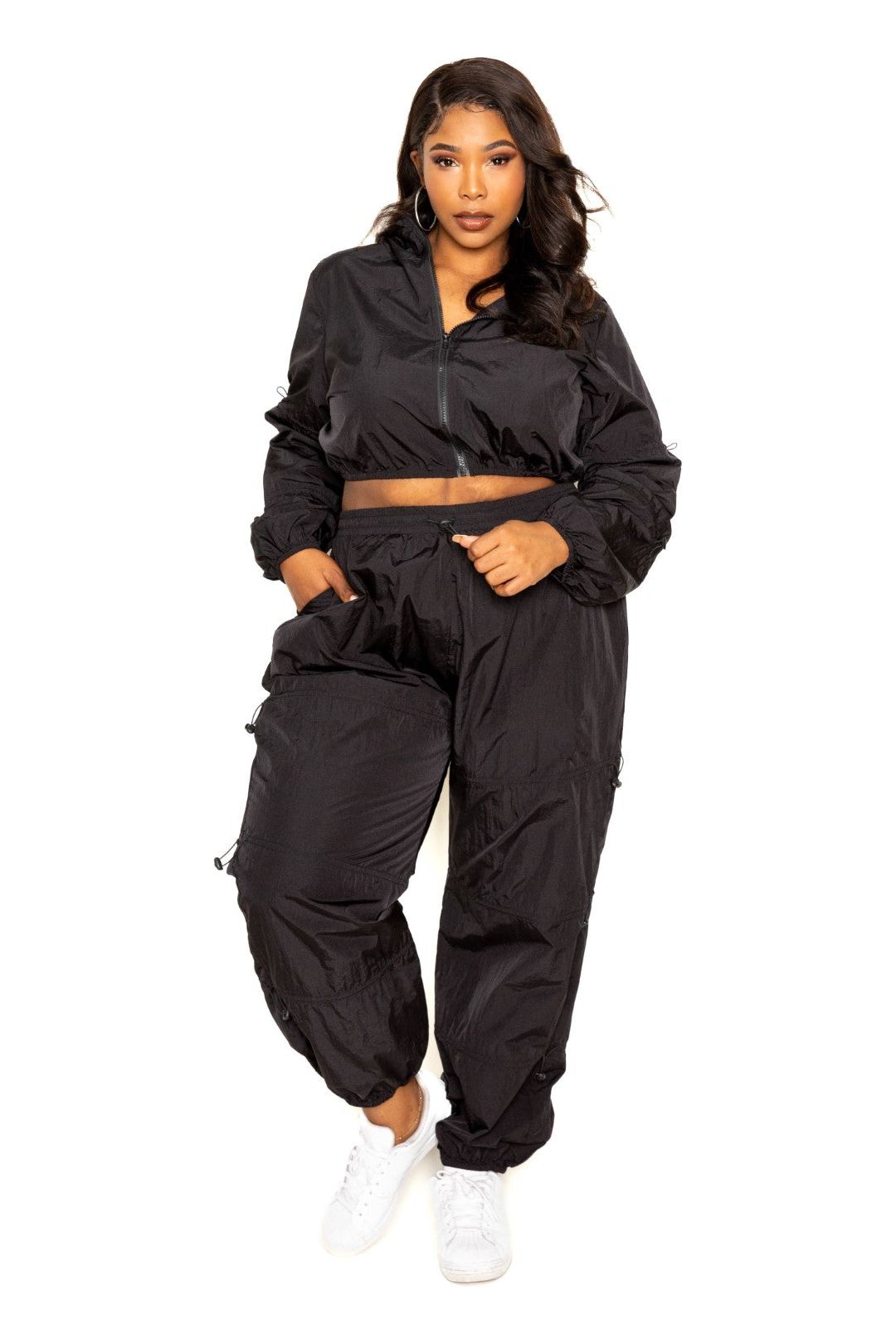 Active Zip Up Set With Cord Lock Detail
