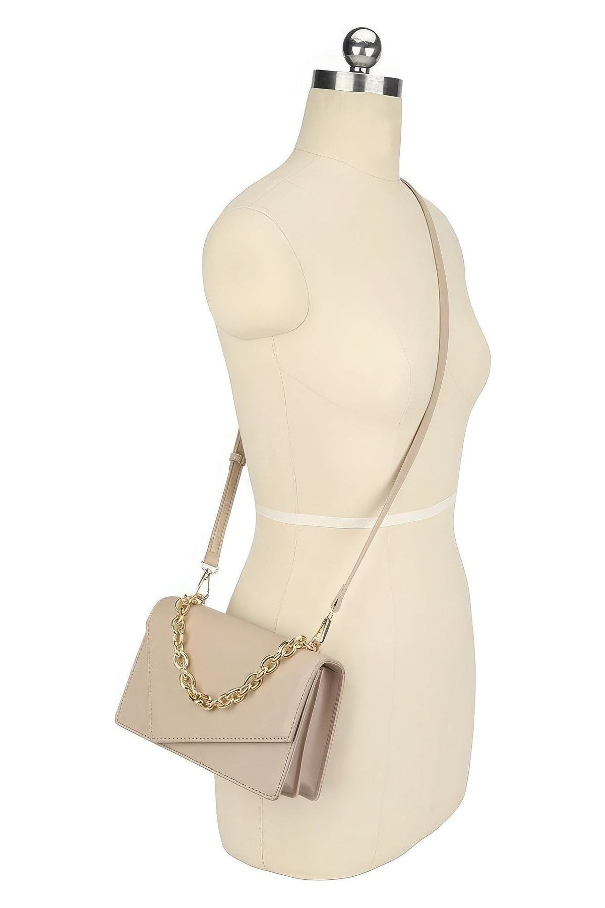Smooth Plain Chain Link Crossbody Bag