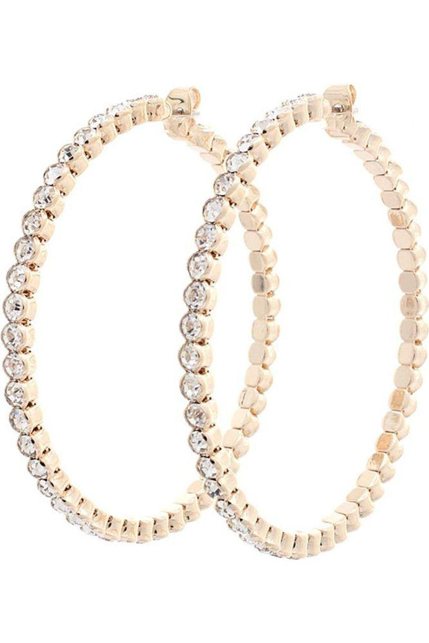 Rhinestone Circle Edge Hoop Earring