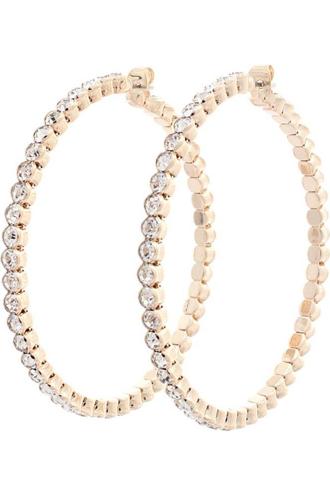Rhinestone Circle Edge Hoop Earring