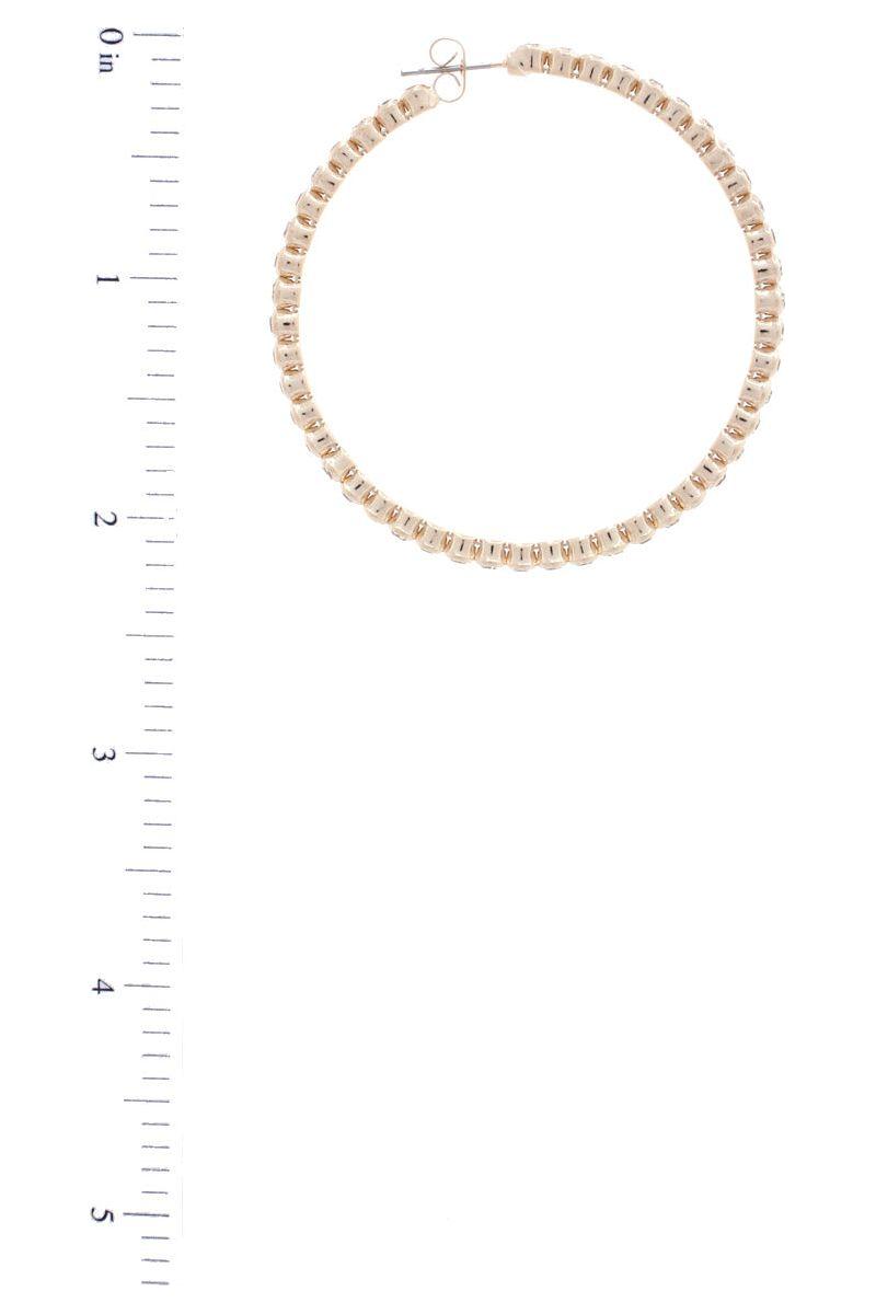 Rhinestone Circle Edge Hoop Earring