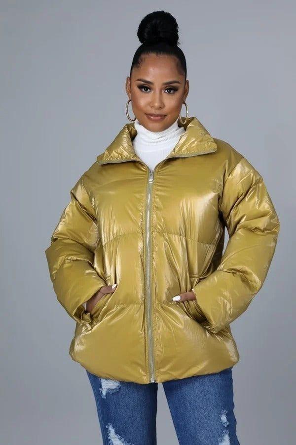 Yellow Gold Bomber Jacket