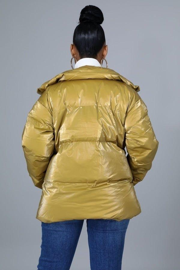 Yellow Gold Bomber Jacket