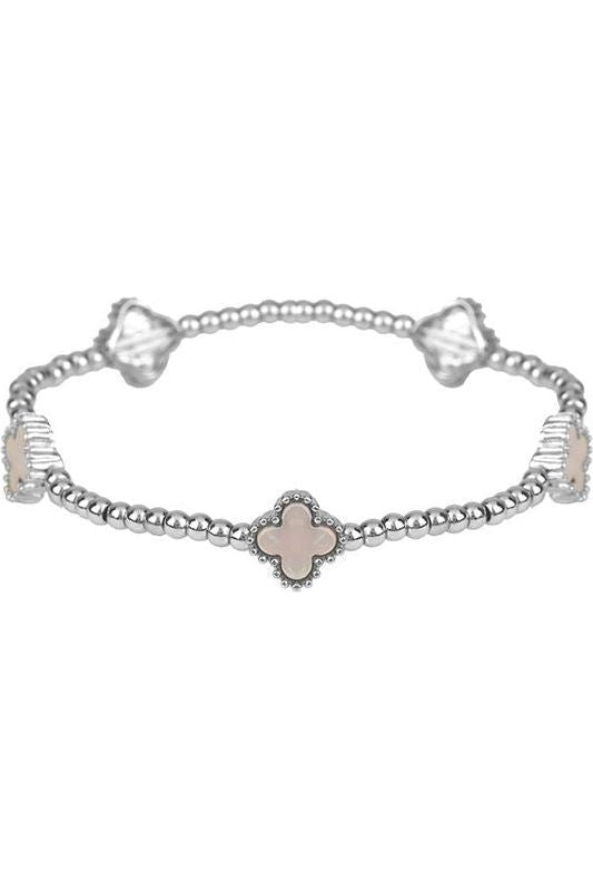 Metal Flower Station Stretch Bracelet