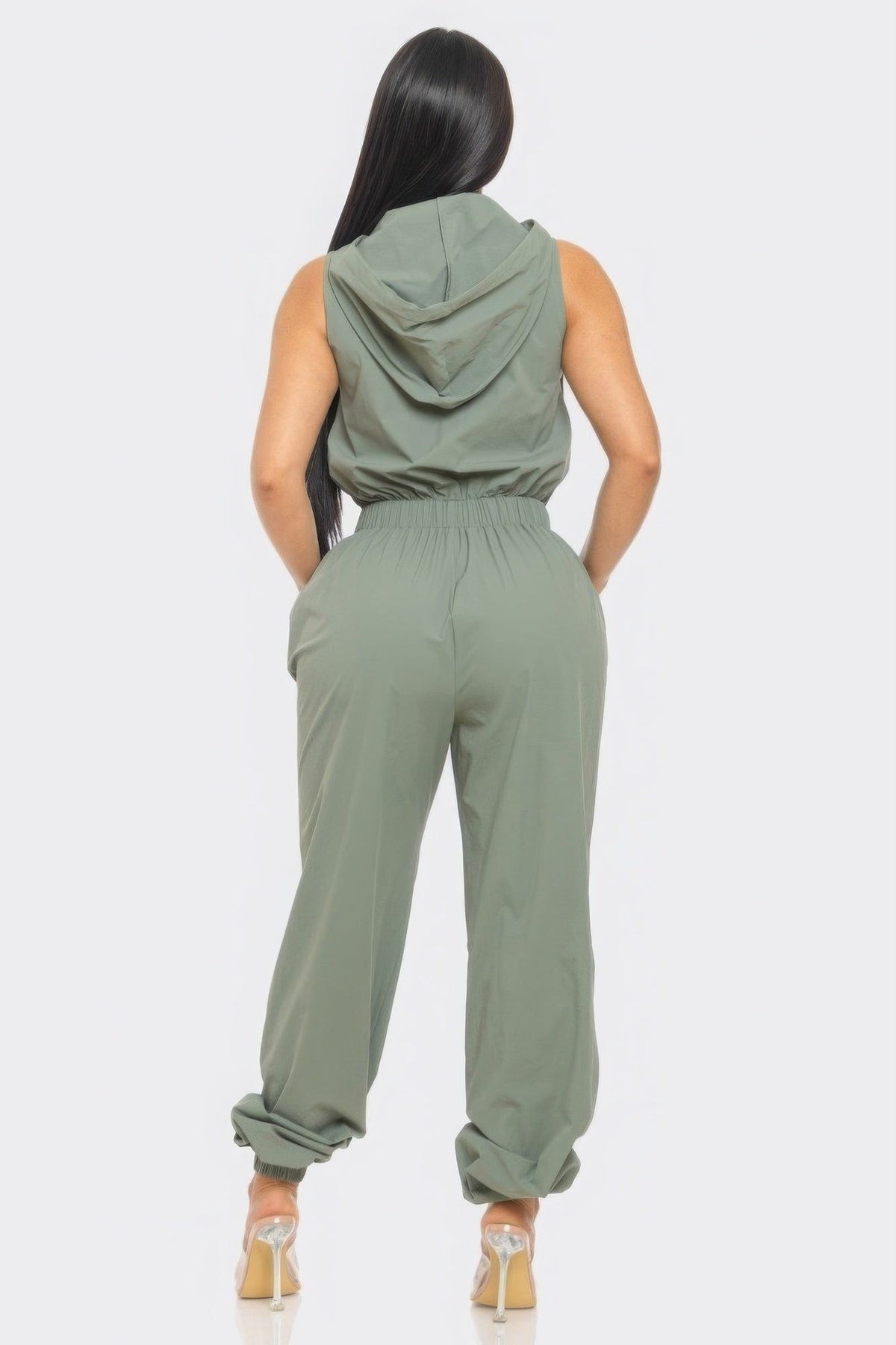 Sleeveless Cargo Jumpsuit