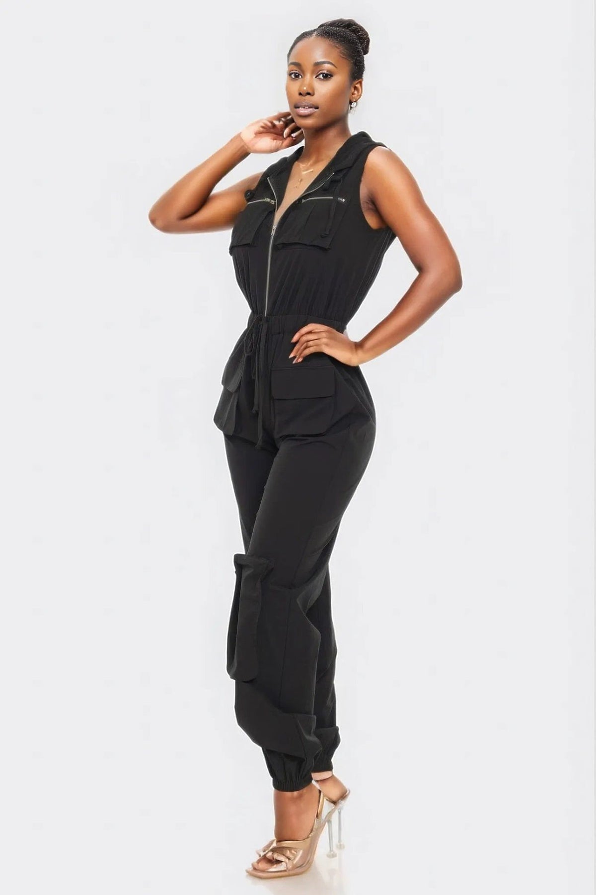 Sleeveless Cargo Jumpsuit