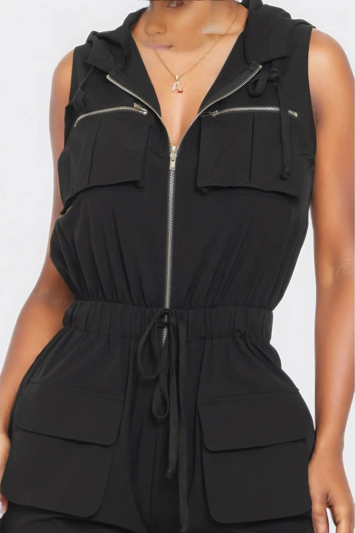 Sleeveless Cargo Jumpsuit