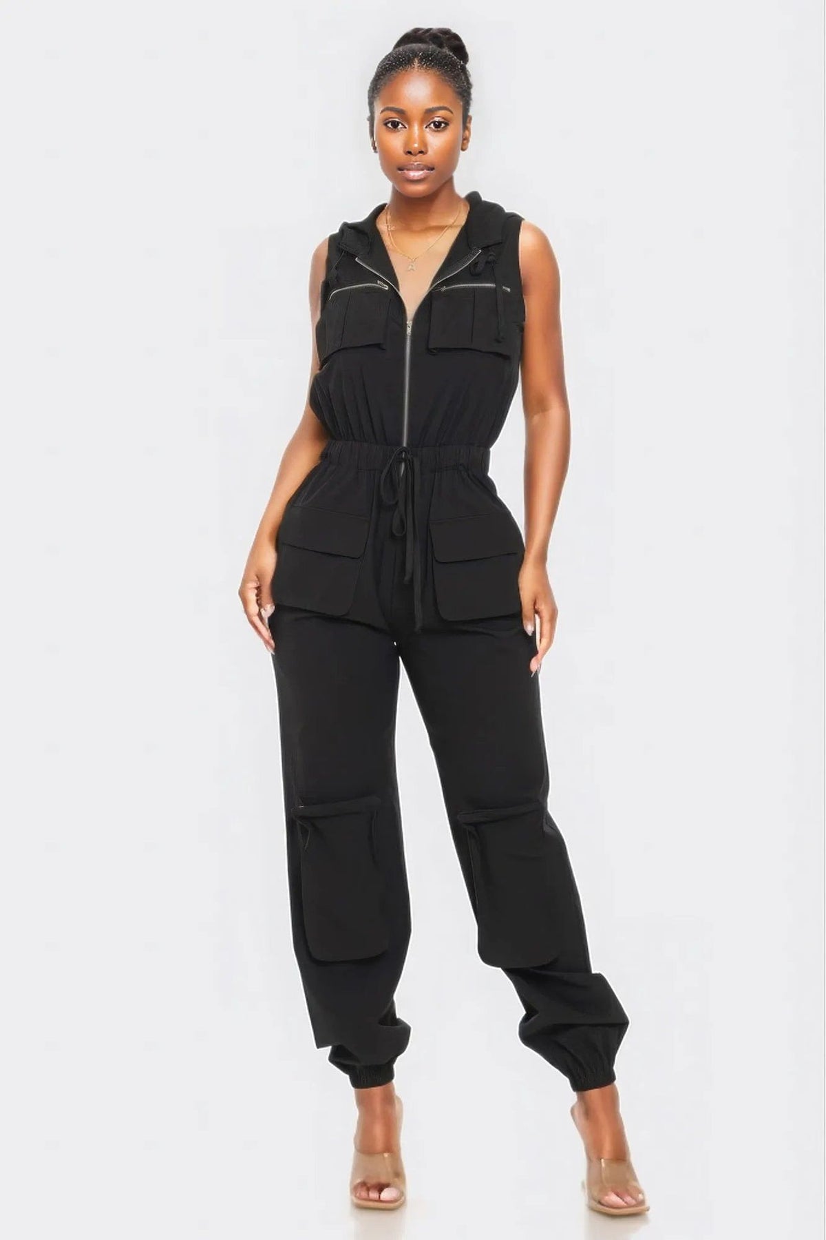 Sleeveless Cargo Jumpsuit