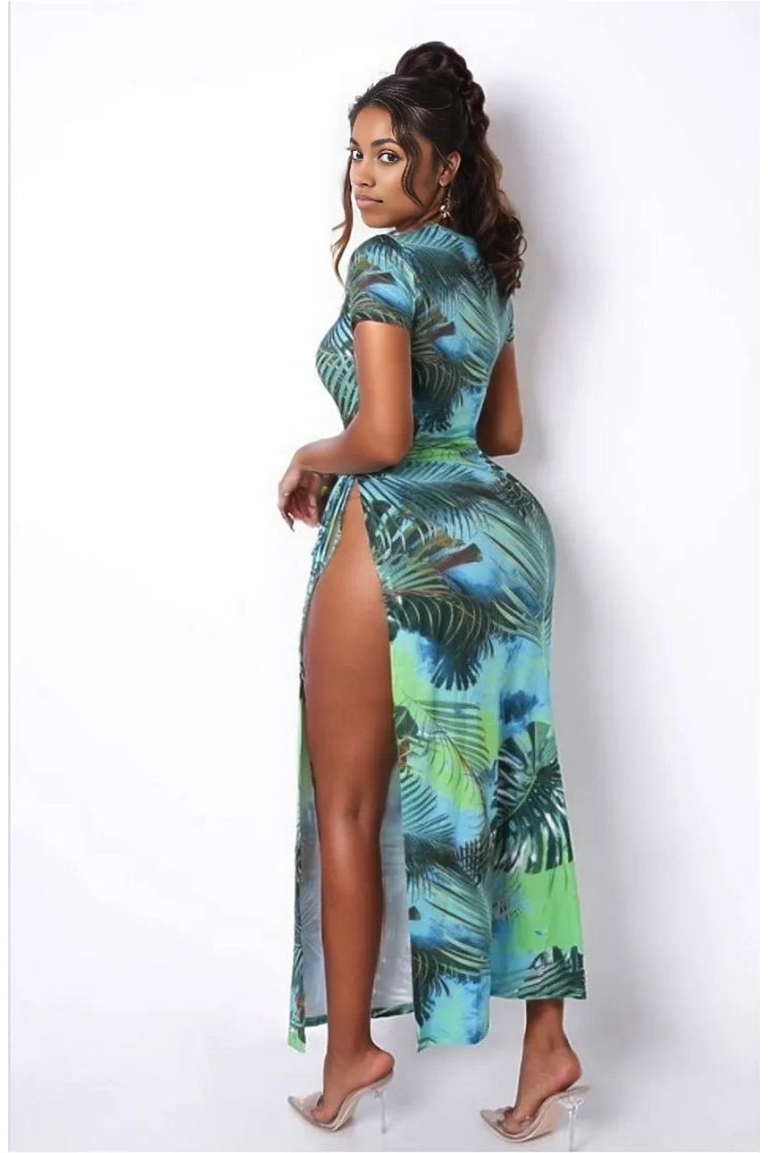 Tropicana Green Maxi Dress