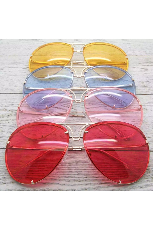 Sade Oversize Colored Lens Aviator Sunglasses